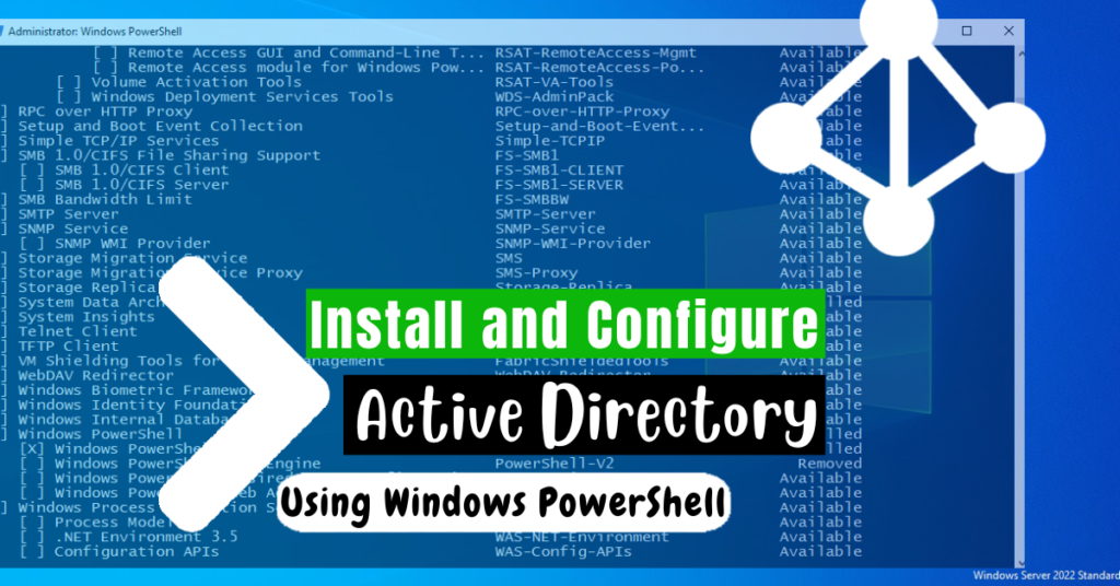 Install and Configure Active Directory Using PowerShell - Windows Server 2022