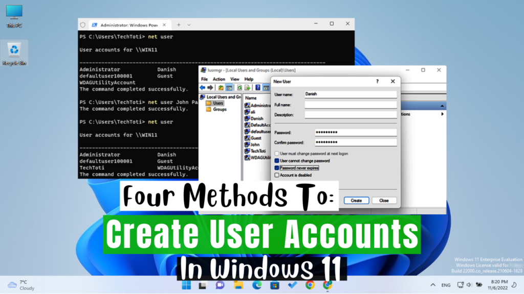 Four Methods to Create a User Account in Windows 11