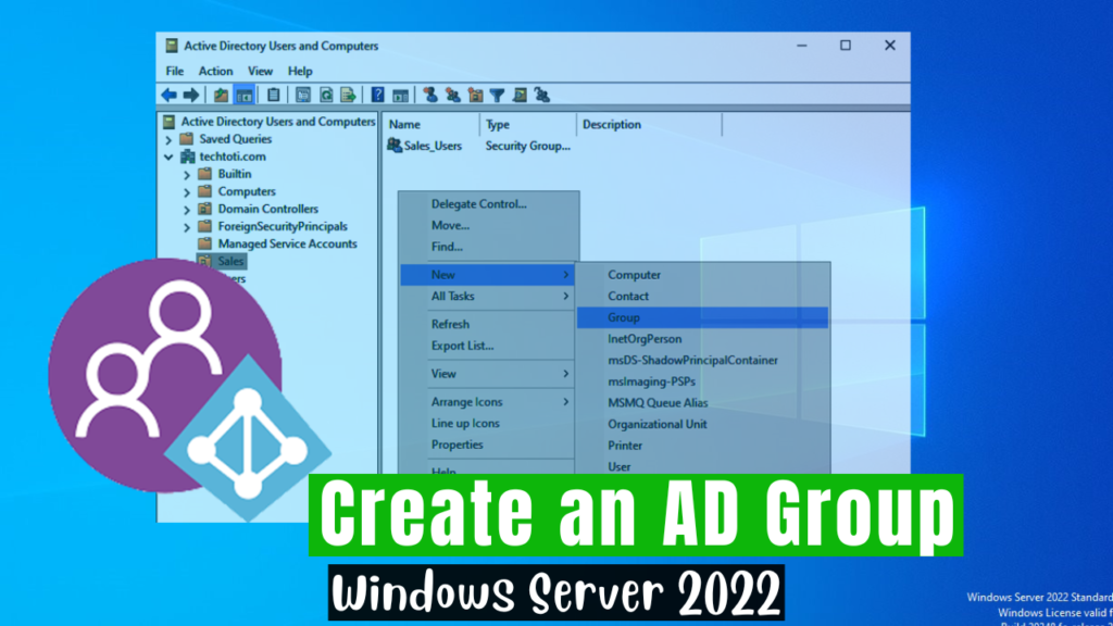 Create and Configure an Active Directory Group in Windows Server 2022