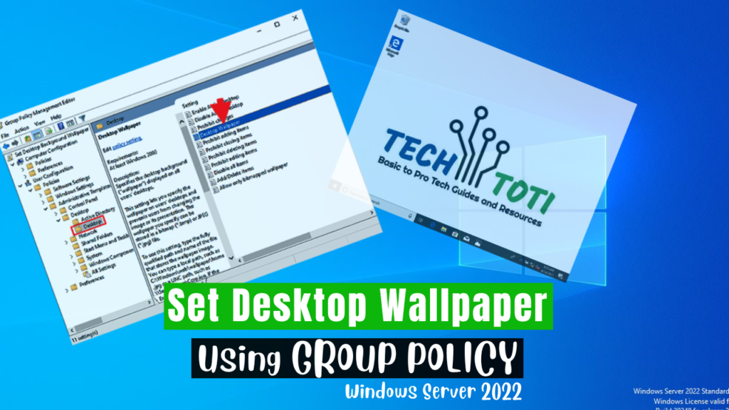 Set Desktop Wallpaper Background Image Using Group Policy in Windows Server 2022